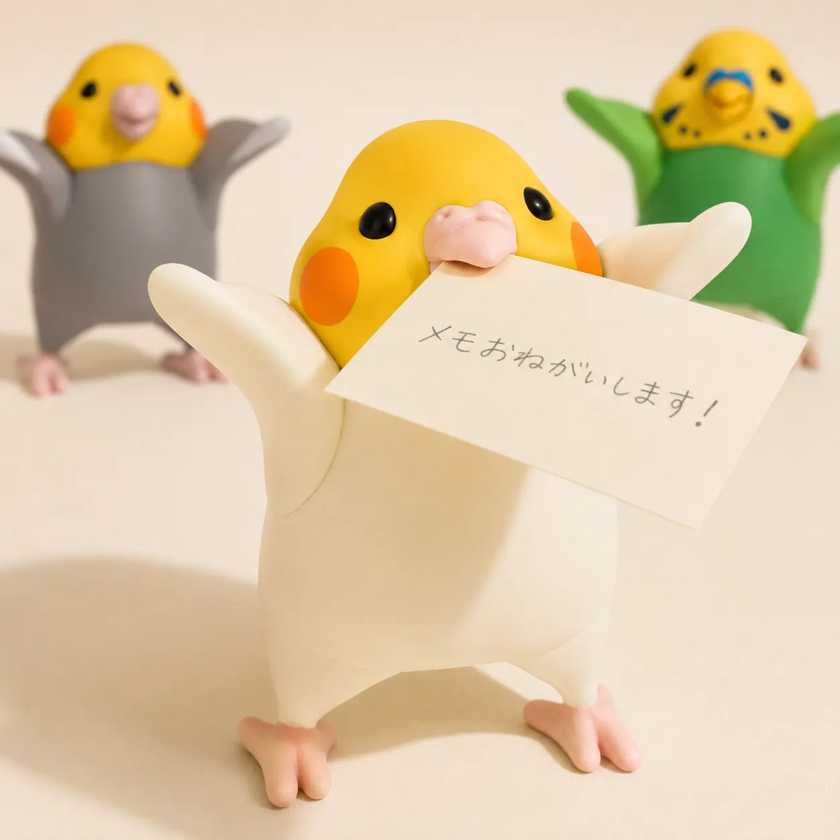 Cute Bird Memo Holder Figure Japanese Miniature Desk Accessory