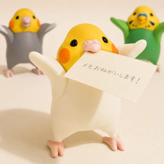 Cute Bird Memo Holder Figure Japanese Miniature Desk Accessory
