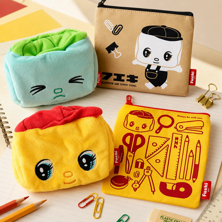 Fueki Mini Pouch Collection – Japanese Retro Stationery Character Pouches