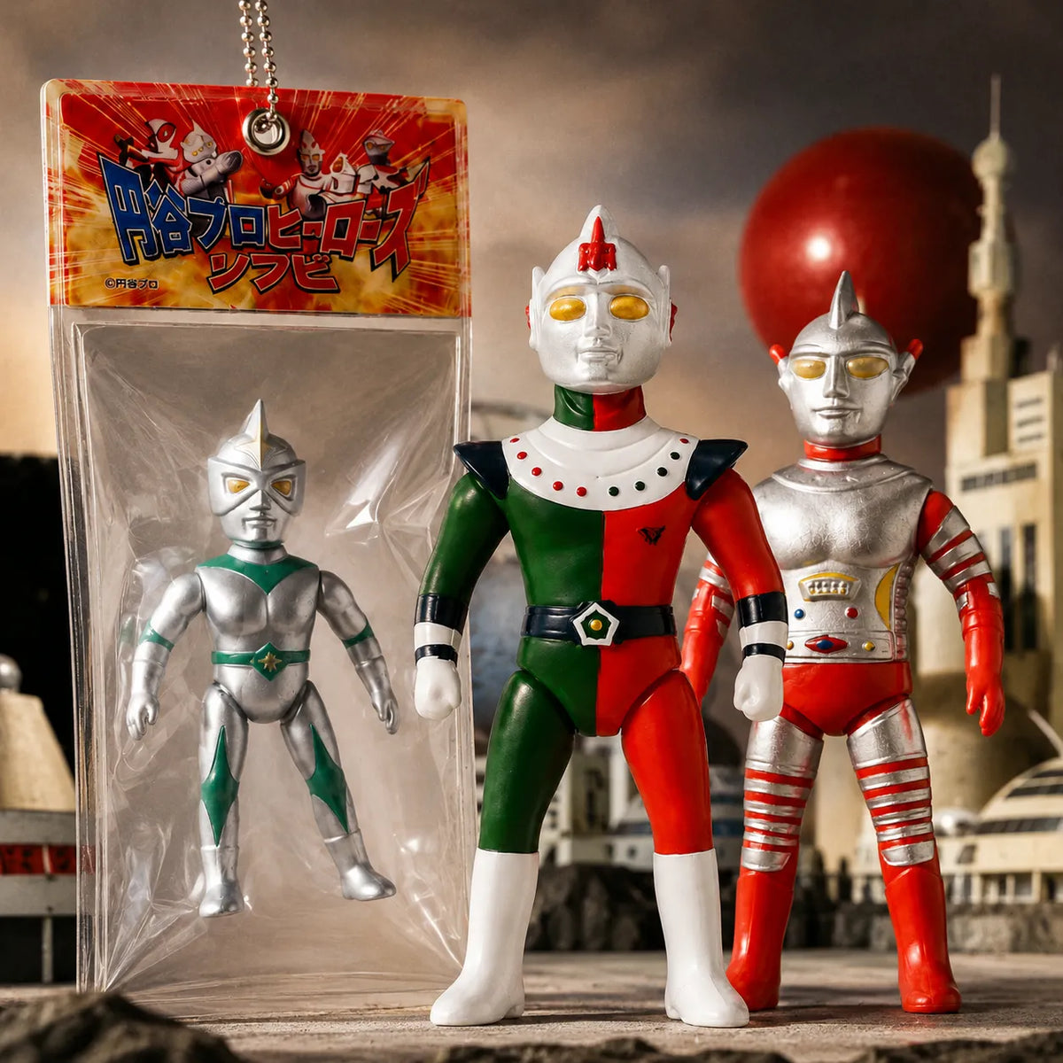 Tsuburaya Productions Heroes Mini Sofubi Keychain Collection – 5 Retro Tokusatsu Designs