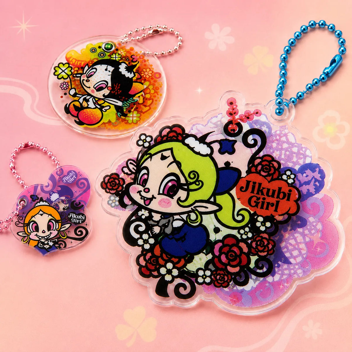 Akubi Girl Sliding Acrylic Keychain Collection