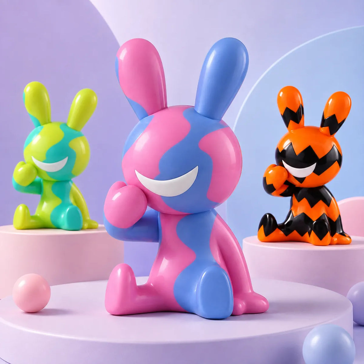 BLACK RABBiT 10 Flocked Glow-in-the-Dark Figures