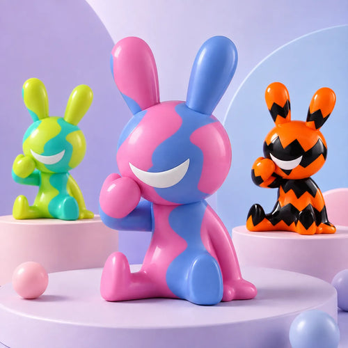 BLACK RABBiT 10 Flocked Glow-in-the-Dark Figures