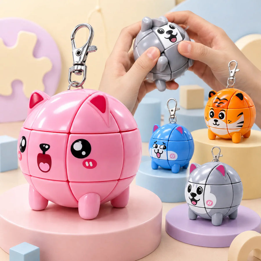 Round Animal Cube Puzzle Mystery Miniature